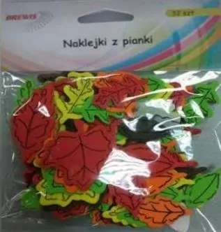 Naklejki z pianki liście, 32 sztuki - tantis.pl