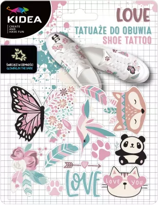 Tatuaże do obuwia świecące w ciemności Love KIDEA