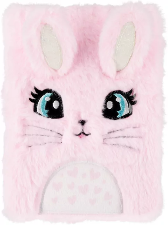 Pamiętnik pluszowy Królik z kłódką + długopis - tantis.pl