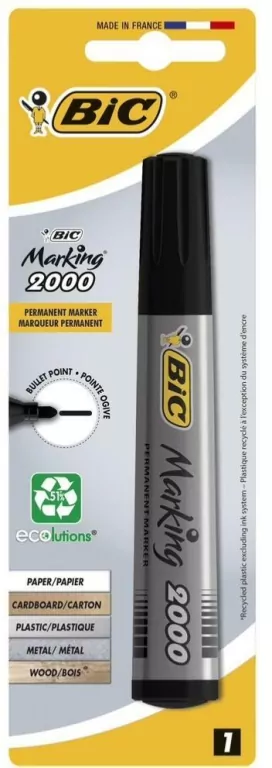 Marker okrągła końcówka Marking 2000 Ecolutions BIC czarny Blister 1szt - tantis.pl