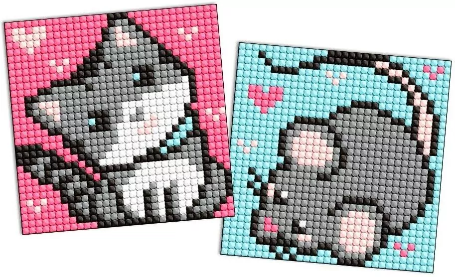 Diamentowa mozaika Kids naklejka - Szarzy.. 9x9cm - tantis.pl