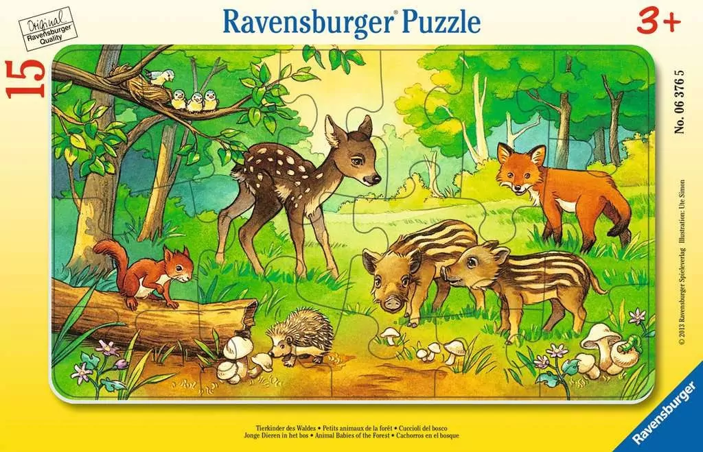 Ravensburger. Puzzle. Zwierzątka z Lasu, 15 elementów - tantis.pl