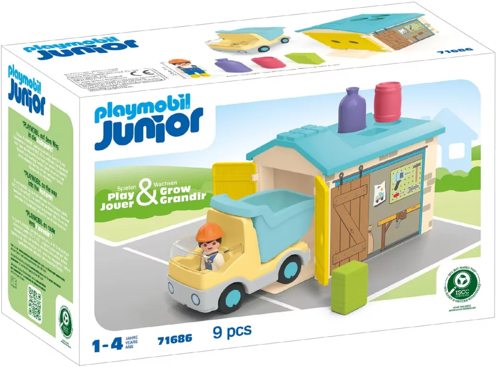 Playmobil JUNIOR Ciężarówka z garażem z funkcją sortera 71686 - tantis.pl