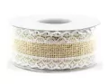 Wstążka dekoracyjna jutowa z koronką 40mm/5m - tantis.pl