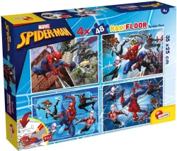 Lisciani. Puzzle 4x48 podłogowe dwustronne. Maxi Spiderman