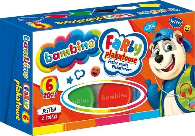 Farby plakatowe Bambino. 6 kolorów - tantis.pl