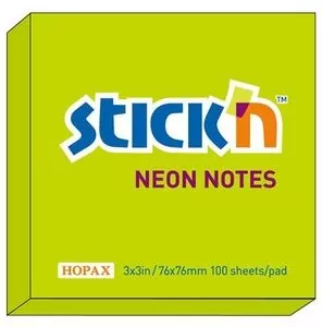Notes samoprzylepny zielony neonowy - tantis.pl