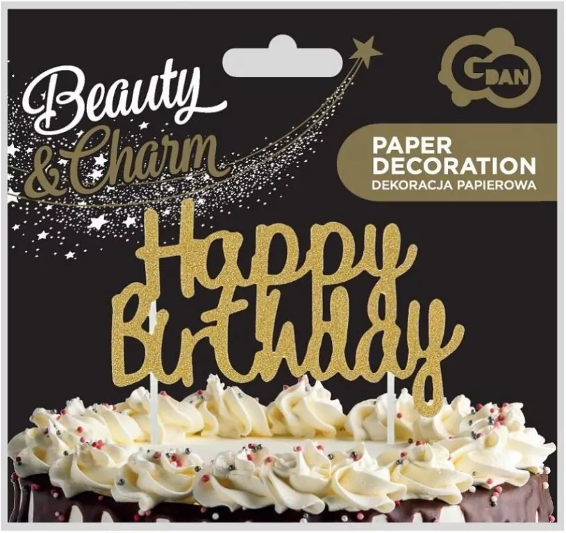 Topper urodzinowy Happy Birthday - tantis.pl