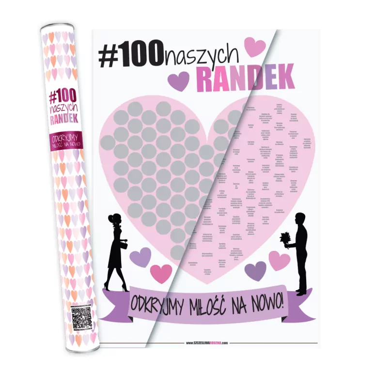 Plakat zdrapka dla par 100 naszych randek - tantis.pl