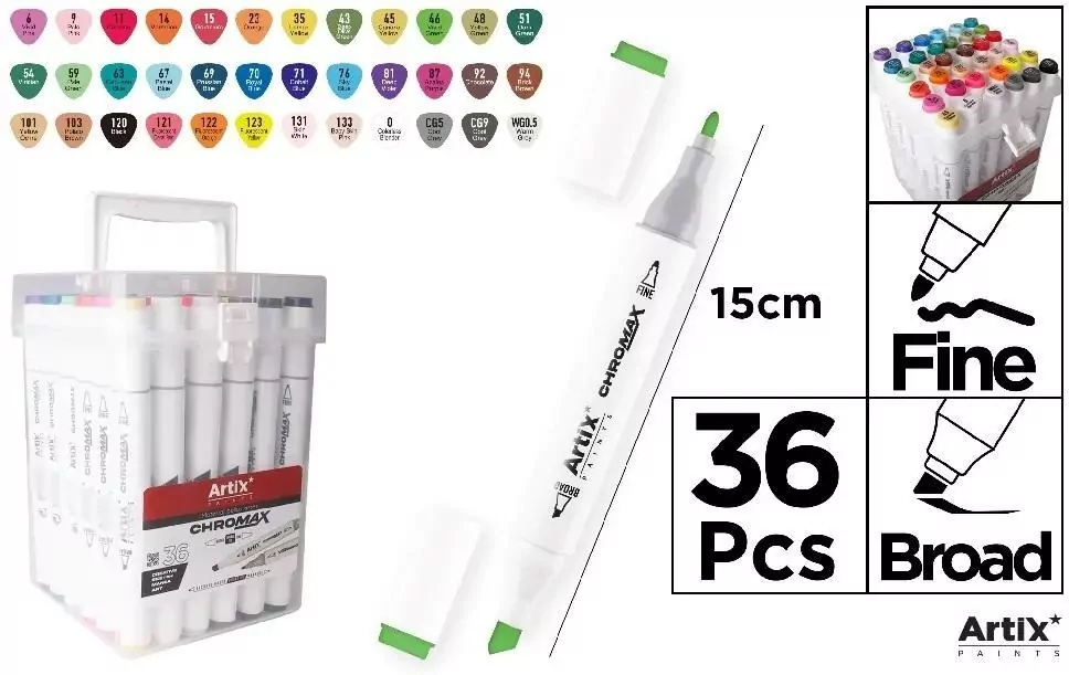 Markery dwustronne Chromax 36 kolorów - tantis.pl