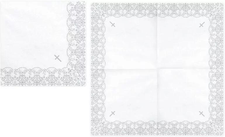 Serwetki 33x33cm. Komunijne z ornamentem - tantis.pl