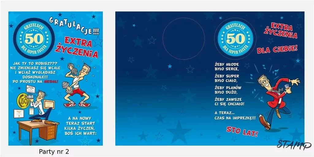 Karnet Party B6+koperta. Urodziny 50 - tantis.pl