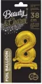 Balon foliowy B&C Cyfra stojaca "8" złota 38cm - tantis.pl