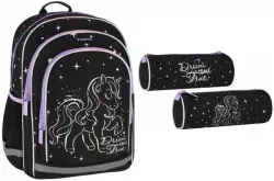 Pakiet: Plecak / Piórnik tuba Unicorn holograf