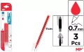 Wkłady do długopisów ścieralnych czerw. 0.7mm 3szt - tantis.pl