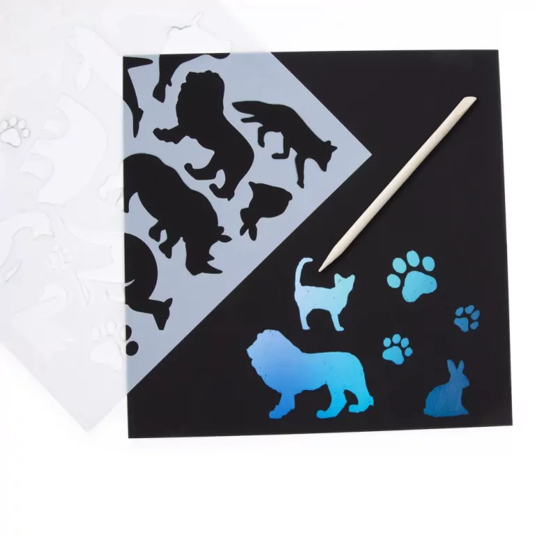 Kreatywna wydrapywanka z szablonami A Kidea - tantis.pl