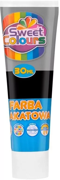 Farba plakatowa w tubie czarna 30ml - tantis.pl