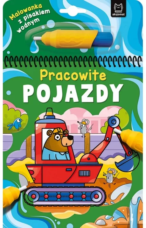Malowanka z pisakiem wodnym. Pracowite pojazdy - tantis.pl