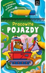 Malowanka z pisakiem wodnym. Pracowite pojazdy