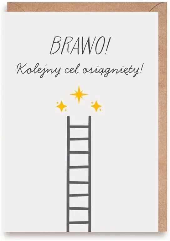 Kartka Gratulacje Drabina, eko koperta - tantis.pl