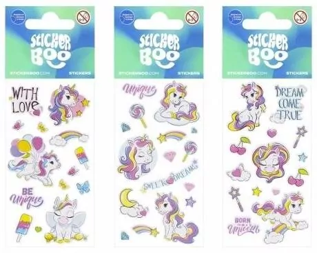 Naklejki Sticker BOO Unicorn mix - tantis.pl