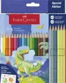 Kredki sześciokątne Dinozaur 18+6kol + naklejki - tantis.pl