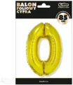 Balon foliowy. "Cyfra 0", złota, 92 cm - tantis.pl