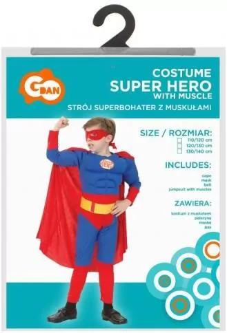 Strój Superbohater z muskułami rozm. 110/120cm - tantis.pl