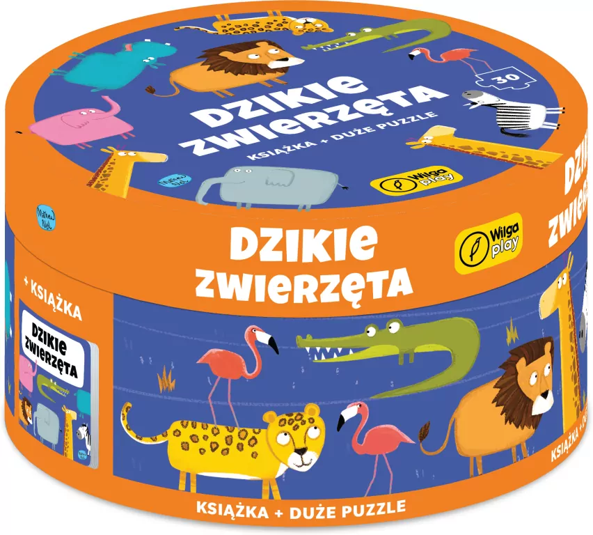 Dzikie zwierzęta książka z puzzlami w pudełku - tantis.pl