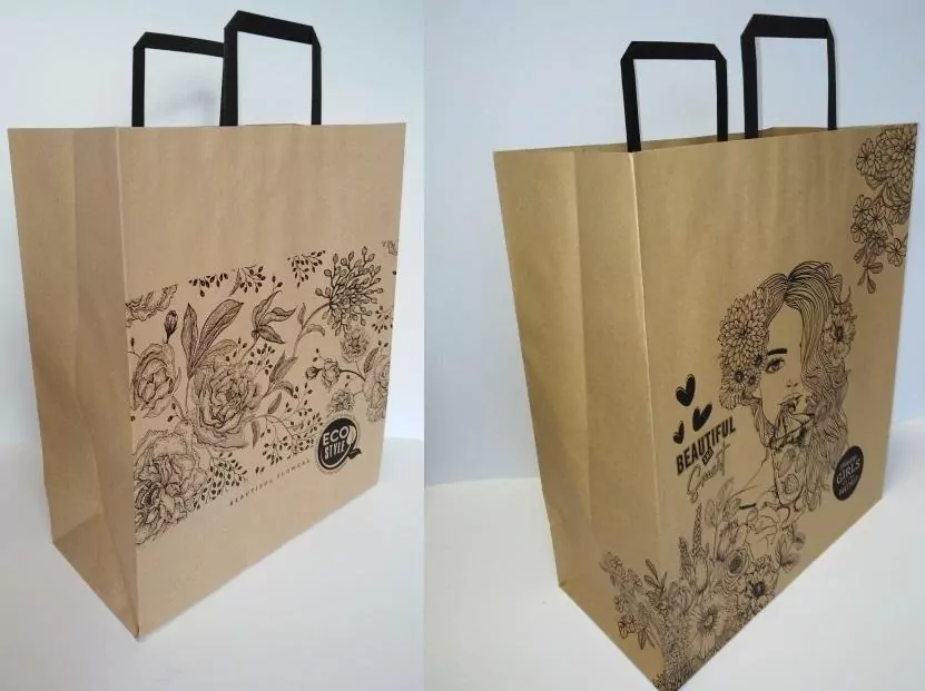 Torebka Kraft 380x320 XL kwiaty mix FRESH - tantis.pl