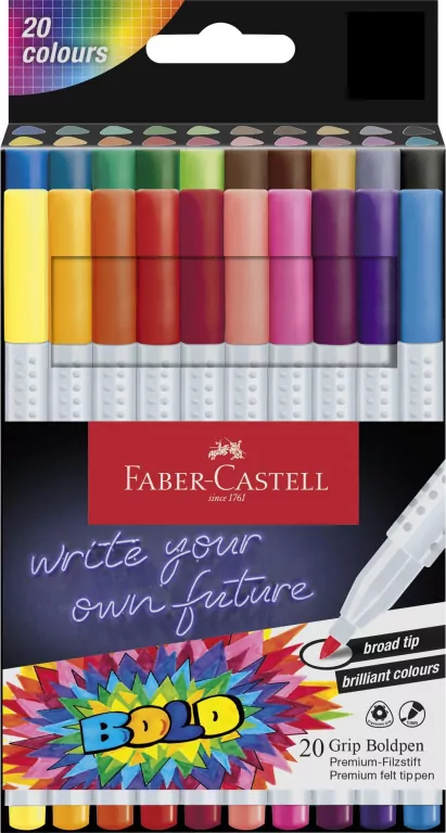 Flamastry Grip Boldpen 20kol FABER CASTELL - tantis.pl