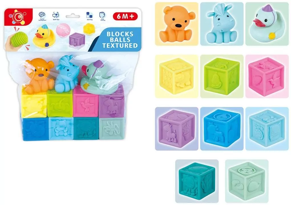 Klocki miękkie sensoryczne, 11 sztuk - tantis.pl