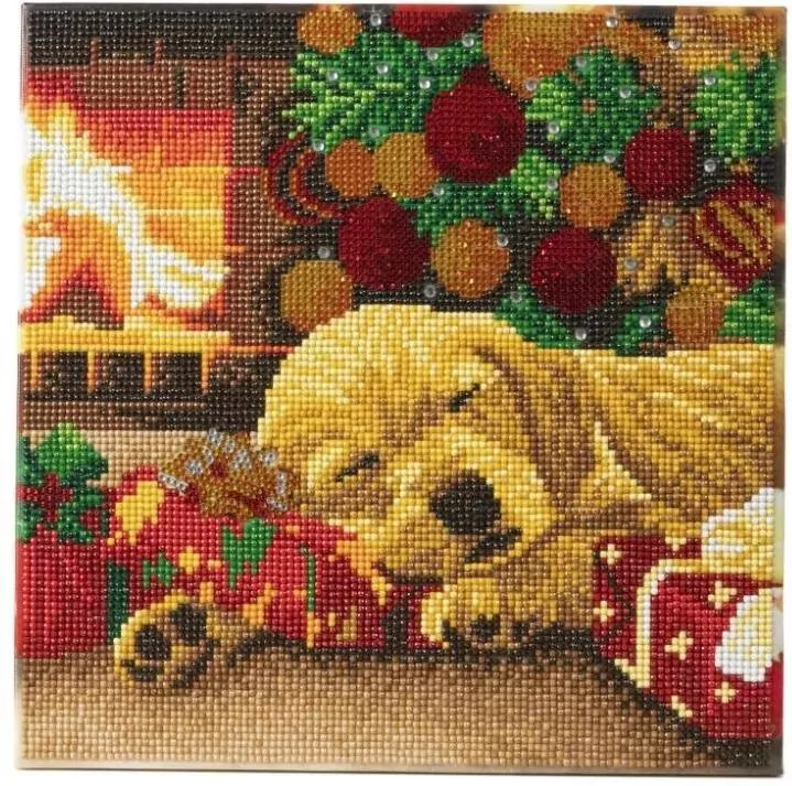 Obraz na płótnie 30x30cm z mozaiką Labrador - tantis.pl