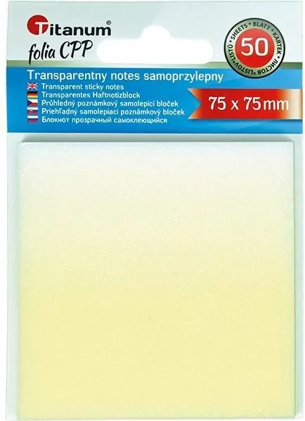 Notes samoprzylepny transparentny 75x75mm 50K - tantis.pl