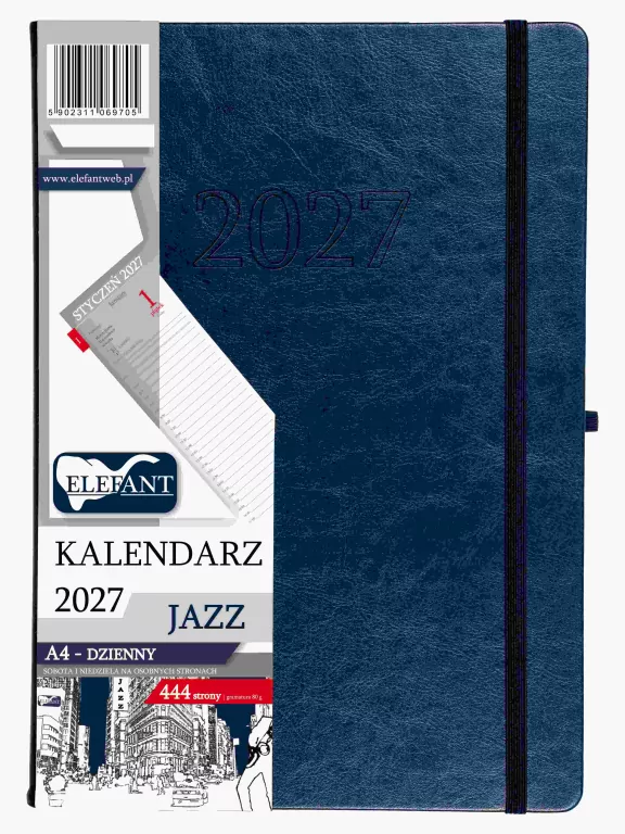 Kalendarz Jazz 2027 A4 dzienny granatowy - tantis.pl