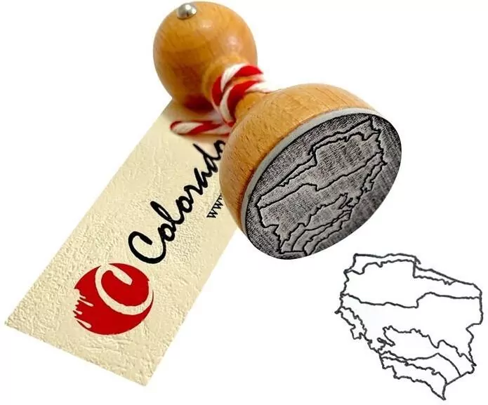 Stempel mapa Polski - pasy rzeźby terenu - tantis.pl