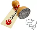 Stempel mapa Polski - pasy rzeźby terenu - tantis.pl