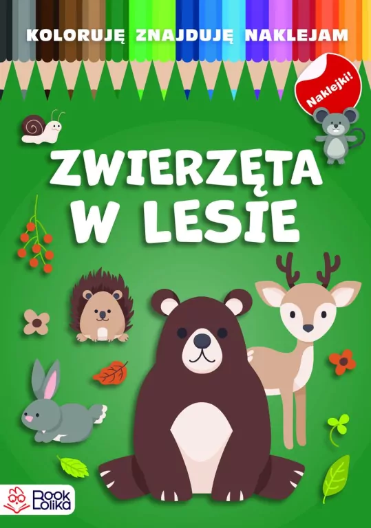 Koloruję, znajduję, naklejam. Zwierzęta w lesie - tantis.pl