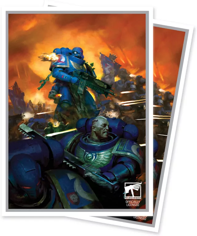 Ultra-Pro: Warhammer 40,000 - Apex Deck Protector Sleeves - Space Marines - Adeptus Astartes (105 szt) - tantis.pl