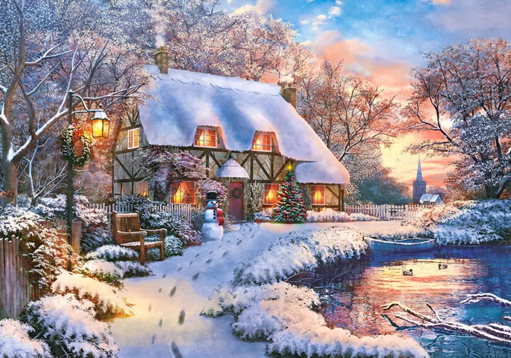Puzzle 500 Winter Cottage CASTOR - tantis.pl
