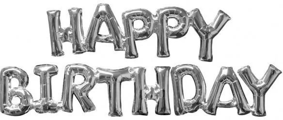 Balon foliowy Happy Birthday srebrny - tantis.pl