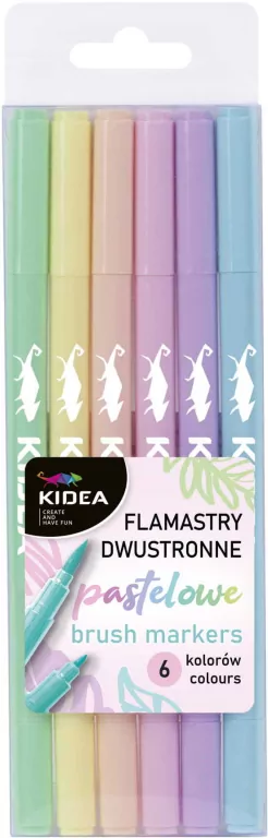Flamastry dwustronne pastelowe. 6 kolorów - tantis.pl