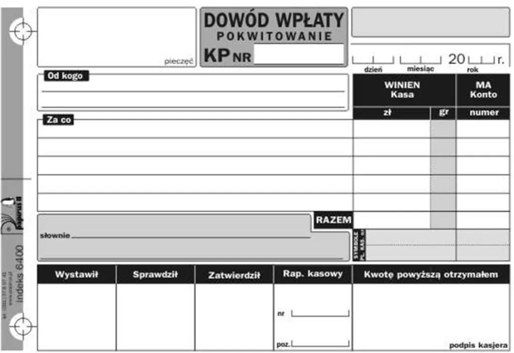 Papirus. Dowód wpłaty wielokopia A6/60k - tantis.pl