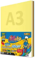 Karton kolorowy A3 160g 10 kolorów 100 arkuszy