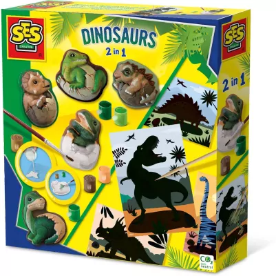 Odlewy gipsowe dinozaury 2w1