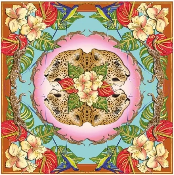 Karnet kwadrat z kopertą Leopards & Hummingbirds - tantis.pl