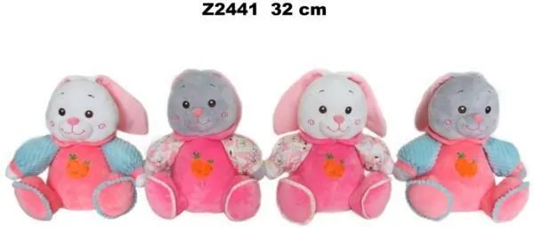 Maskotka zając 4 wzory, 32 cm, mix - tantis.pl