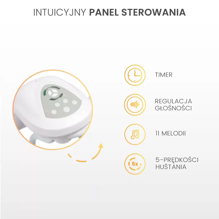 Caretero Huśtawka elektryczna Raffi light grey - tantis.pl