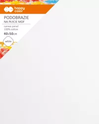 Happy Color. Podobrazie bawełniane 40x50cm, białe