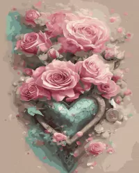 Malowanie po numerach. Płatek kwiatu 40x50cm